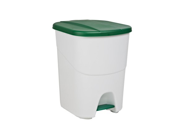 Coș de plastic pentru deșeuri cu capac verde