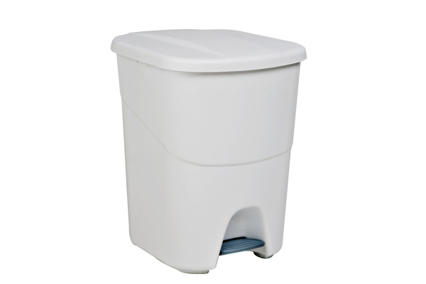 Coș de gunoi din plastic cu capac alb
