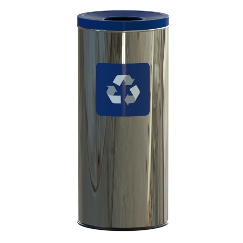 Cos inox colectare selectiva exterior/interior 60L – albastru