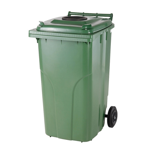 Pubelă din plastic 120 l - orificiu de intrare pentru sticlă