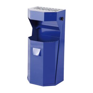 Coș de gunoi exterior cu scrumieră 50 l. - albastru