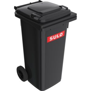 Pubela SULO pentru colectarea deseurilor, 120 L, din HDPE, cu capac si 2 roti, neagra