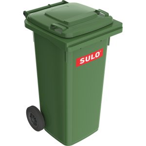 Pubela SULO pentru colectarea deseurilor, 120 L, din HDPE, cu capac si 2 roti, verde