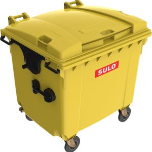 Container SULO pentru deseuri, 1.100 L, din HDPE, galben, conform EN 840
