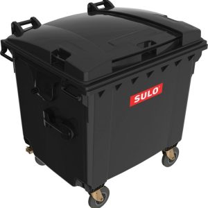 Container SULO pentru deseuri, 1.100 L, din HDPE, negru, conform EN 840