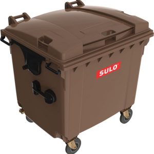 Container SULO pentru deseuri, 1.100 L, din HDPE, maro, conform EN 840
