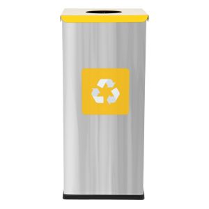 Coș pătrat colectare selectivă inox