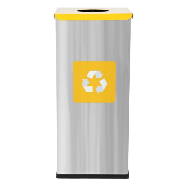 Coș pătrat colectare selectivă inox